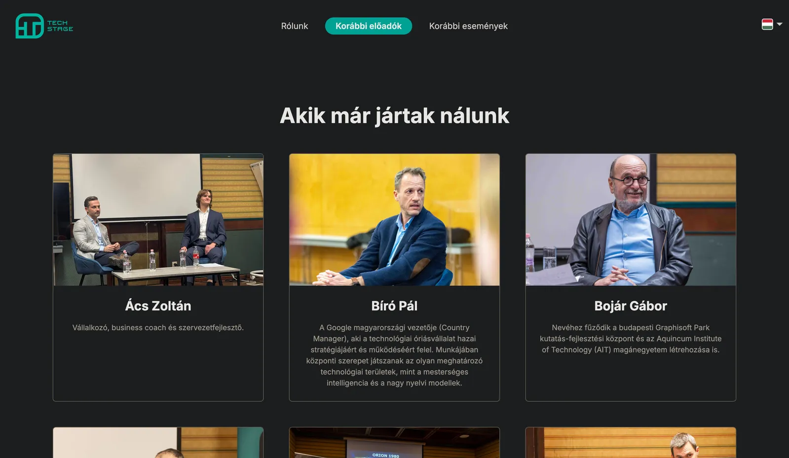 TechStage korábbi beszélgetőpartnerei