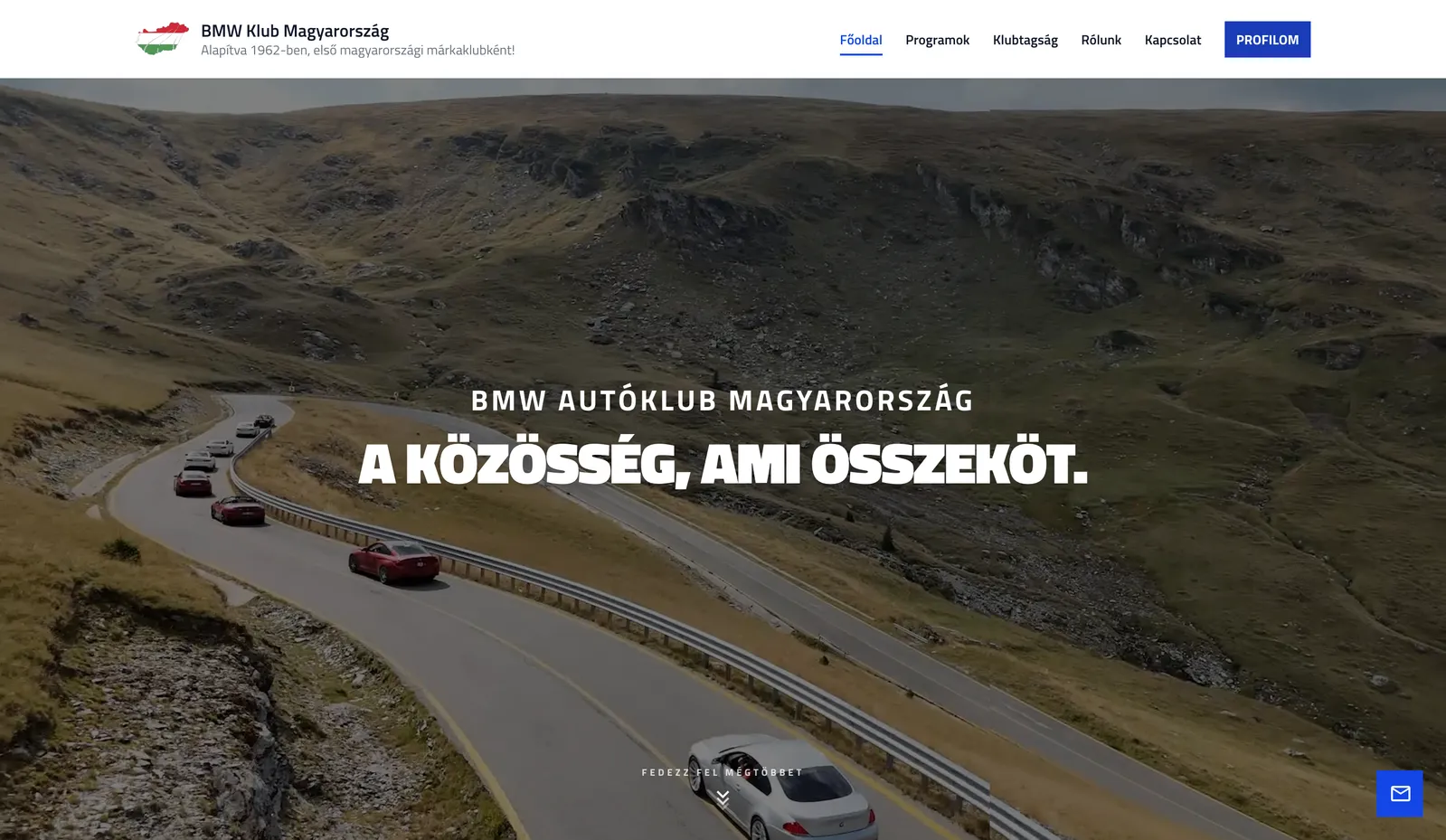 BMW Autóklub Magyarország nyitóoldala